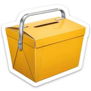 Takeaway Food Box yellow sticker