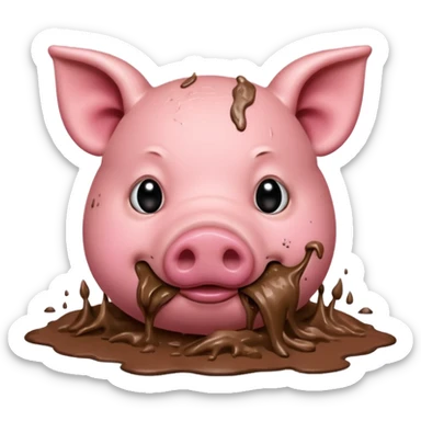 pig eating sticker