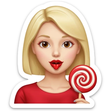 woman sucking a lollipop, playful and cute sticker