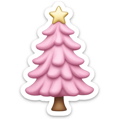 Pastel pink Christmas tree sticker