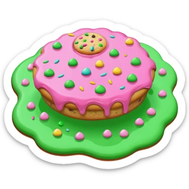 cookie in color pink and green water sticker