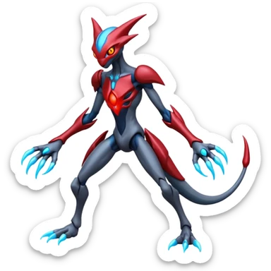 Darkrai-Deoxys-Genesect-Fakémon-hybrid-creature (full body)  sticker