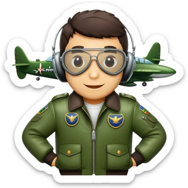 Crocodile pilot flying a bomber plane sticker