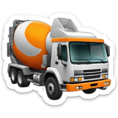 Orange Concrete mixer sticker