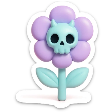 gothic flower, vinyl figure style sticker