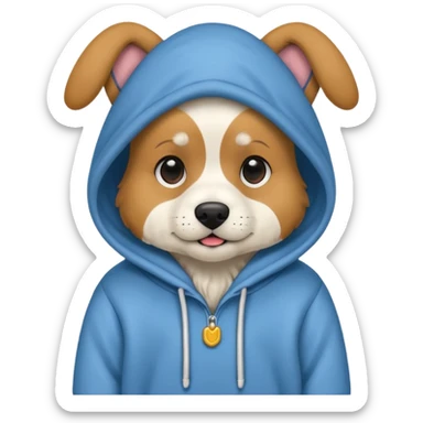 Doggie wearing a hoodie  sticker