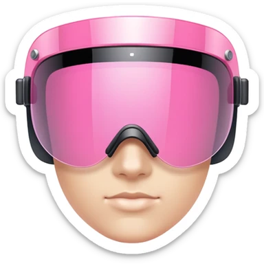 pink tinted shield visor glasses, frameless Y2K style, one continuous lens sticker