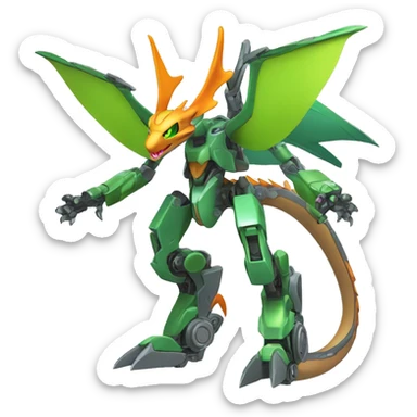 Mechanical Flygon-dragon-Charizard-raptor-Medabot-Mecha full body sticker