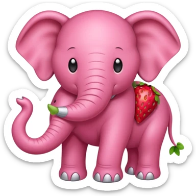 Strawberry elephant  sticker