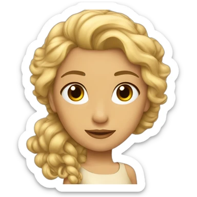 Lerians rojas mujer pelo marrón claro ojos marrones sticker