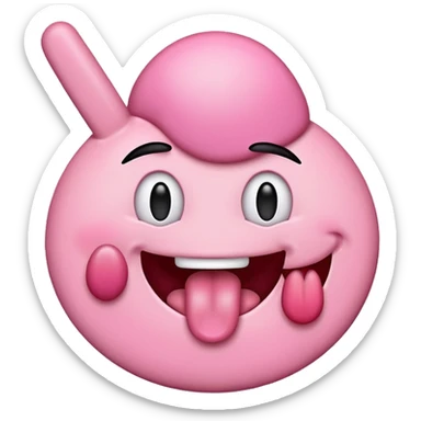 Emoji with tongue out and peace sign in between tongue  sticker