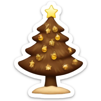 Brown aesthetic Christmas tree sticker