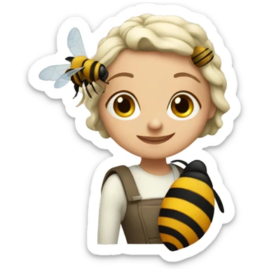 caterina with a bee  sticker