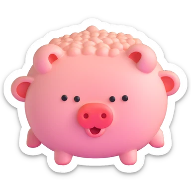 minced pork, clean, minimal, cute, well-lit, soft shadow, white background sticker