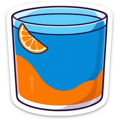 wobbly orange jello slice with translucent gelatin texture sticker