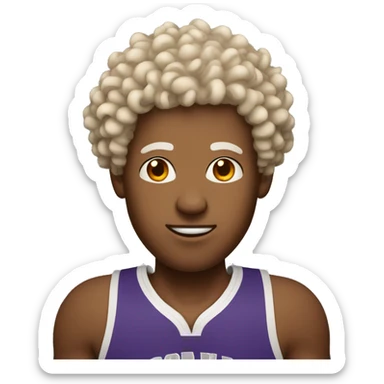 Curly head guy that’s light skin playing basketball  sticker