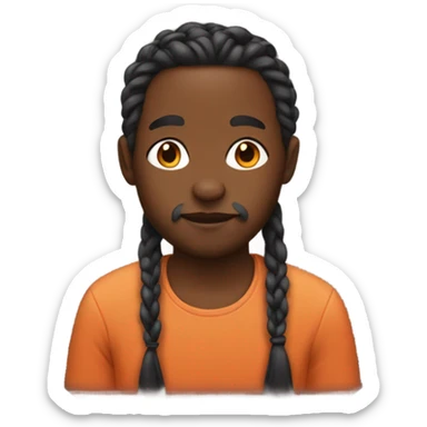 Black man with braids kissing a fox sticker