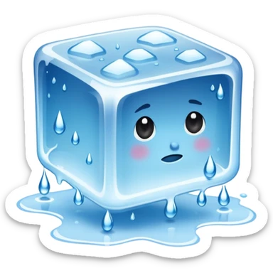 ice cube melting sticker