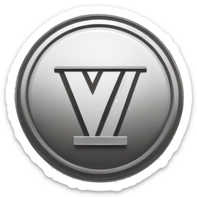 letter V, cryptocurrency, coin, black and white, logo sticker