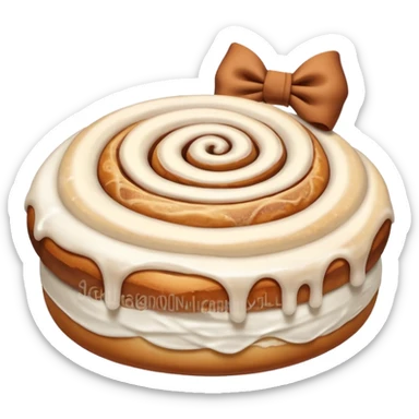 cinnamon roll bow sticker