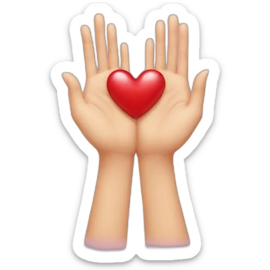 heart with hands sticker