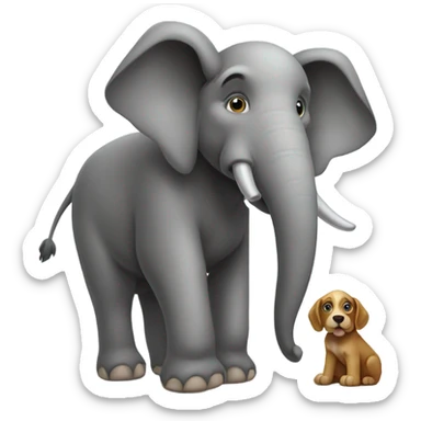 Elefante montando un perro sticker