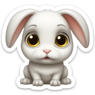  baby rabbit sad big eyes sticker