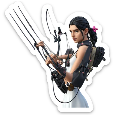 girl with bows and arrows sticker
