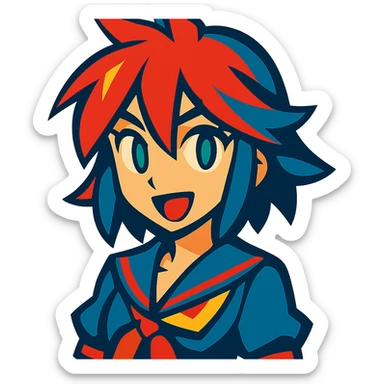 anime character in vibrant toon style sticker