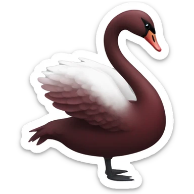 Dark red swan with some white spots  sticker