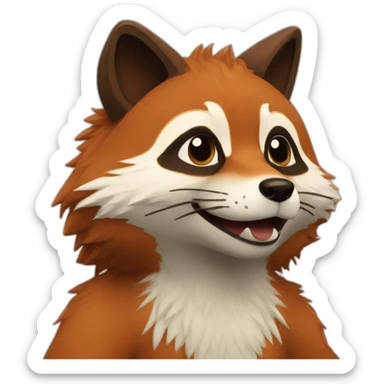 Renard et Tanuki sticker