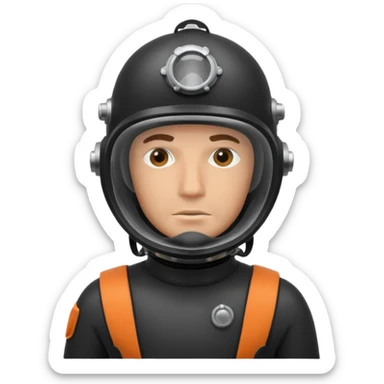 Buceador comercial trabajando sticker