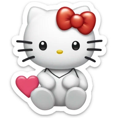 hello kitty with heart sticker