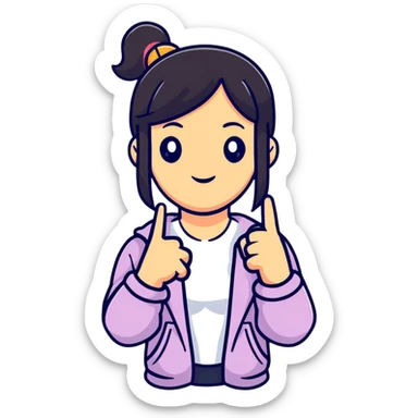 girl doing middle finger sticker