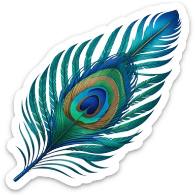 Krishna's peacock feather sticker