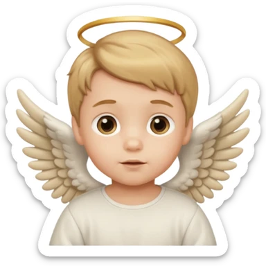 baby boy angel with brownish blond hair sticker