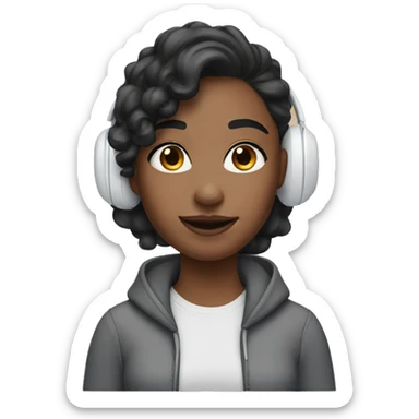 girl with airpods  sticker