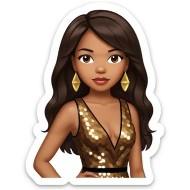 Tenitra Michelle Williams, R&B Singer from Destiny's Child with long dark brown hair, medium dark skin sticker