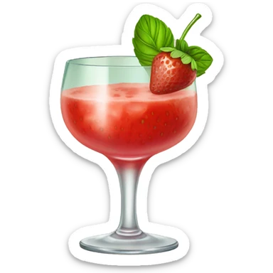strawberry cocktail with basil in a stemmed glass sticker