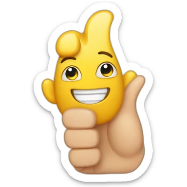 A thumbs up in tears sticker