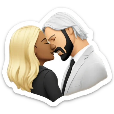 Blond john wick kisses short Indian girlfriend  sticker