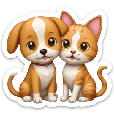 émote d'un chien et d'un chat avec un texte Ultra Premium DIrect sticker