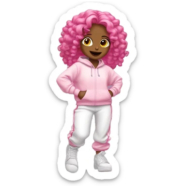 dancing-pink-haired-white-girl-pink-oversize-tracksuit sticker