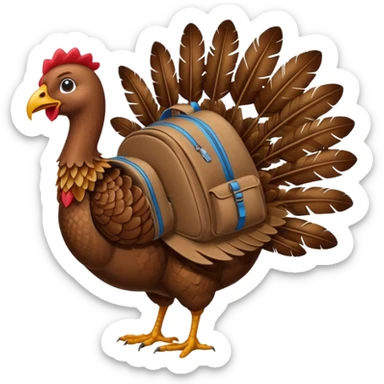 Turkey with backpack sticker