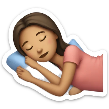 Brunette girl sleeping sticker