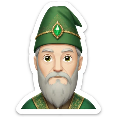 albus dumbledore from harry potter with green fez hat and decorative patterns without gem sticker