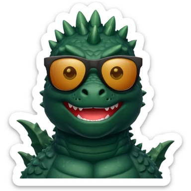 Godzilla wearing sunglasses sticker