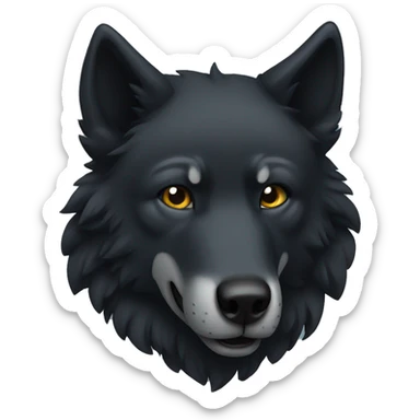 Black wolf sticker