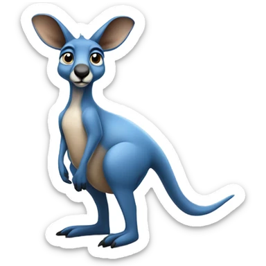 Blue kangaroo sticker