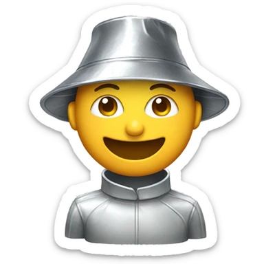 Person wearing a tin foil hat sticker